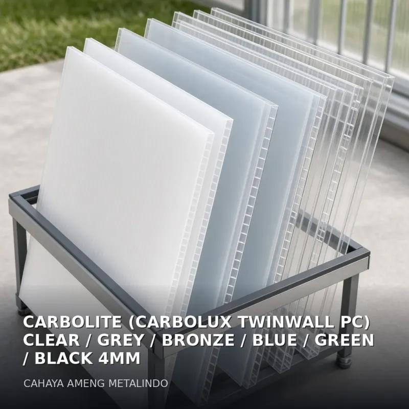 [POLYCARBONATE] CARBOLITE (CARBOLUX TWINWALL PC) CLEAR / GREY / BRONZE / BLUE / GREEN / BLACK 4MM