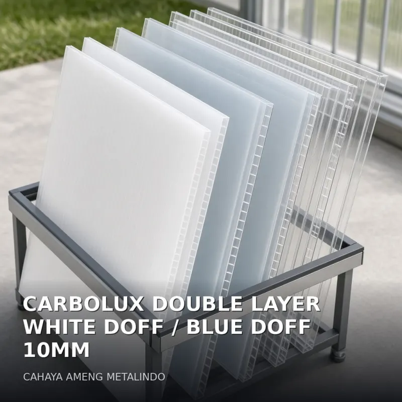 [POLYCARBONATE] CARBOLUX DOUBLE LAYER WHITE DOFF / BLUE DOFF 10MM