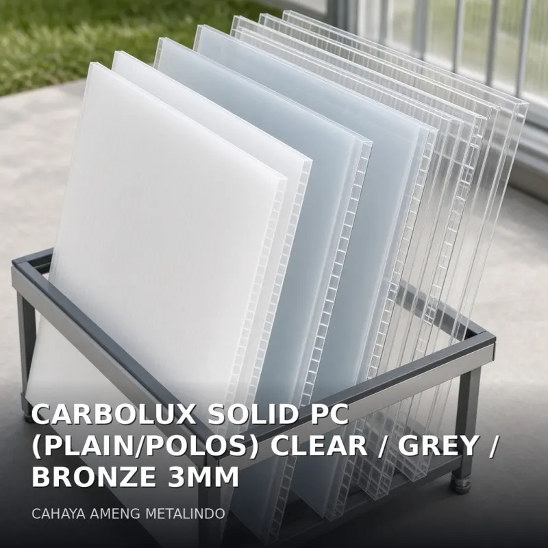 [POLYCARBONATE] CARBOLUX SOLID PC (PLAIN/POLOS) CLEAR / GREY / BRONZE 3MM