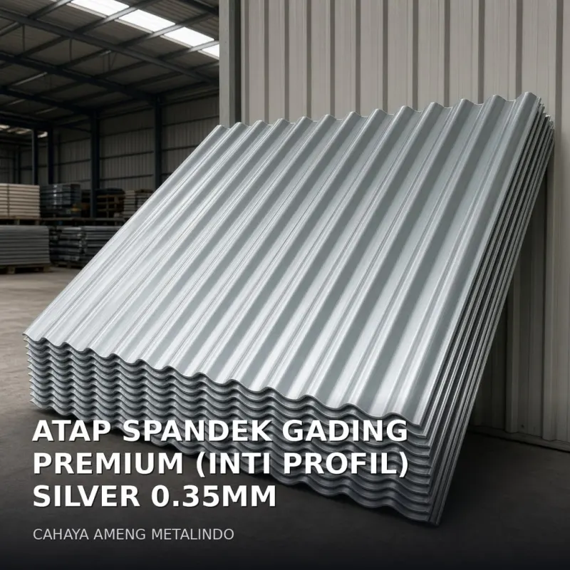 [ATAP SPANDEK] ATAP SPANDEK GADING PREMIUM (INTI PROFIL) SILVER 0.35MM