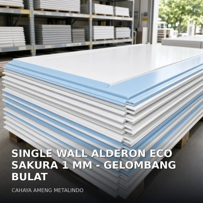 [ATAP UPVC] SINGLE WALL ALDERON ECO SAKURA 1 MM - GELOMBANG BULAT