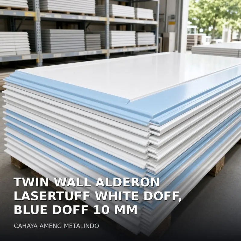 [ATAP UPVC] TWIN WALL ALDERON LASERTUFF WHITE DOFF, BLUE DOFF 10 MM