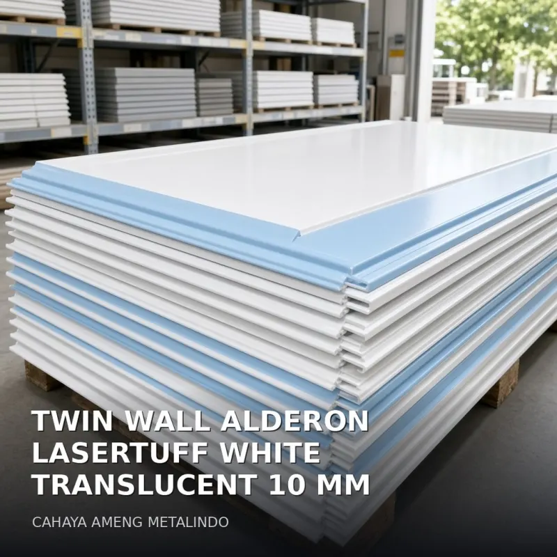 [ATAP UPVC] TWIN WALL ALDERON LASERTUFF WHITE TRANSLUCENT 10 MM